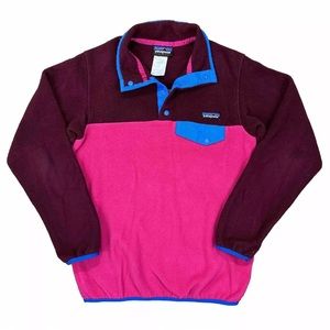 Patagonia Synchilla Snap-T Fleece Pullover Sweater Women's Size XS Pink Purple